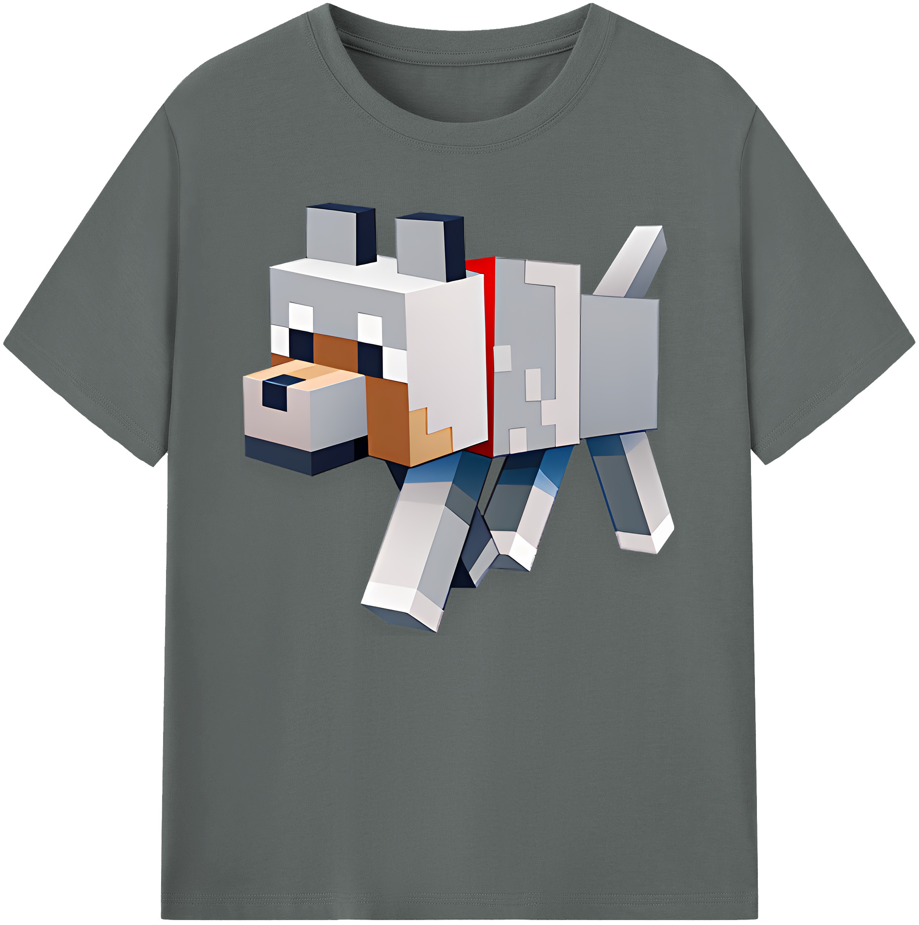 （画像用） マインクラフト ブロックの世界 Minecraft MC Block world 綿100％ メンズ半袖Tシャツ｜肌触りやわらか＆通気性